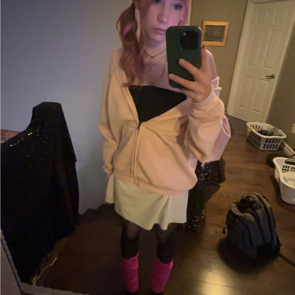 Peach Zip-Up Hoodie